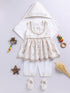 Girl's' Cream Ethnic Combo Set